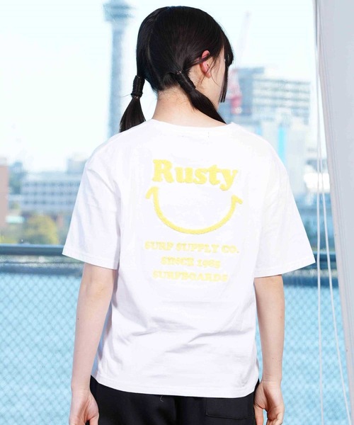 RUSTY（ラスティ）_レディース_長袖シャツ【ブラック(PEW)】_955350-0 RUSTY ラスティ PEARTEX長袖Tシャツ 923462 UVケア Tシャツ