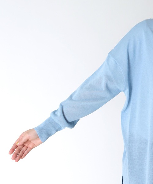 Three Four Time（ｽﾘｰﾌｫｰﾀｲﾑ）の「《UVカット/接触冷感/通気性》さらさらロングカーディガン（カーディガン/ボレロ・レディース・ベージュ/ブラック/ブルー/ライトグリーン・FREE）」の6枚目の写真