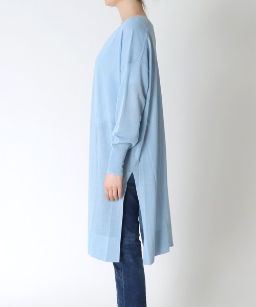 Three Four Time（ｽﾘｰﾌｫｰﾀｲﾑ）の「《UVカット/接触冷感/通気性》さらさらロングカーディガン（カーディガン/ボレロ・レディース・ベージュ/ブラック/ブルー/ライトグリーン・FREE）」の13枚目の写真