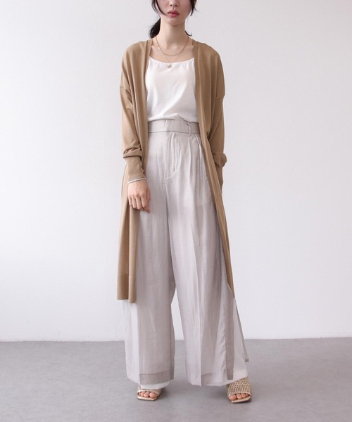 Three Four Time（ｽﾘｰﾌｫｰﾀｲﾑ）の「《UVカット/接触冷感/通気性》さらさらロングカーディガン（カーディガン/ボレロ・レディース・ベージュ/ブラック/ブルー/ライトグリーン・FREE）」の16枚目の写真