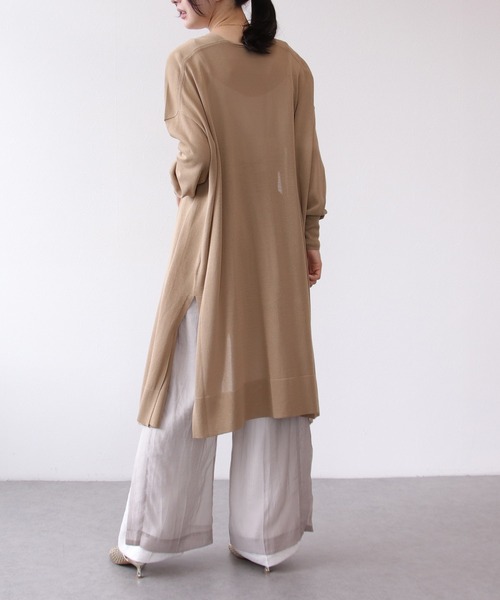 Three Four Time（ｽﾘｰﾌｫｰﾀｲﾑ）の「《UVカット/接触冷感/通気性》さらさらロングカーディガン（カーディガン/ボレロ・レディース・ベージュ/ブラック/ブルー/ライトグリーン・FREE）」の18枚目の写真