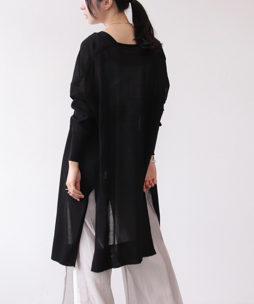 Three Four Time（ｽﾘｰﾌｫｰﾀｲﾑ）の「《UVカット/接触冷感/通気性》さらさらロングカーディガン（カーディガン/ボレロ・レディース・ベージュ/ブラック/ブルー/ライトグリーン・FREE）」の20枚目の写真