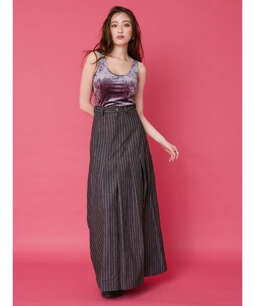 EVRIS（エヴリス）の「サマーベロアカップインタンク【セットアップ着用可能】（タンクトップ・レディース・グレー/ピンク/グリーン・FREE）」の6枚目の写真