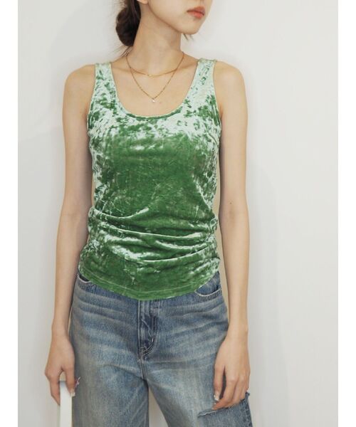 EVRIS（エヴリス）の「サマーベロアカップインタンク【セットアップ着用可能】（タンクトップ・レディース・グレー/ピンク/グリーン・FREE）」の16枚目の写真