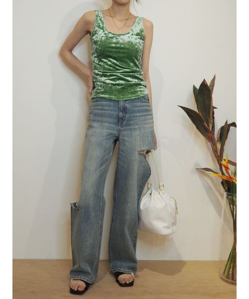 EVRIS（エヴリス）の「サマーベロアカップインタンク【セットアップ着用可能】（タンクトップ・レディース・グレー/ピンク/グリーン・FREE）」の19枚目の写真