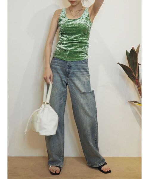 EVRIS（エヴリス）の「サマーベロアカップインタンク【セットアップ着用可能】（タンクトップ・レディース・グレー/ピンク/グリーン・FREE）」の21枚目の写真