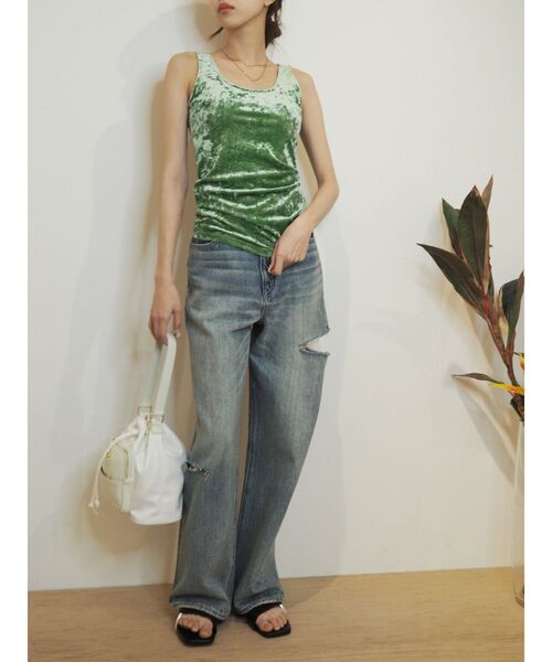 EVRIS（エヴリス）の「サマーベロアカップインタンク【セットアップ着用可能】（タンクトップ・レディース・グレー/ピンク/グリーン・FREE）」の22枚目の写真