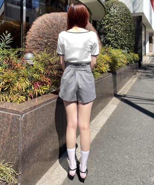 NOMAE（ノーマエ）の「【新色追加】カットアウトパイピングリボントップス（Tシャツ/カットソー・レディース・ホワイト/ベージュ/ブラック/グレー/アイボリー・FREE）」の15枚目の写真