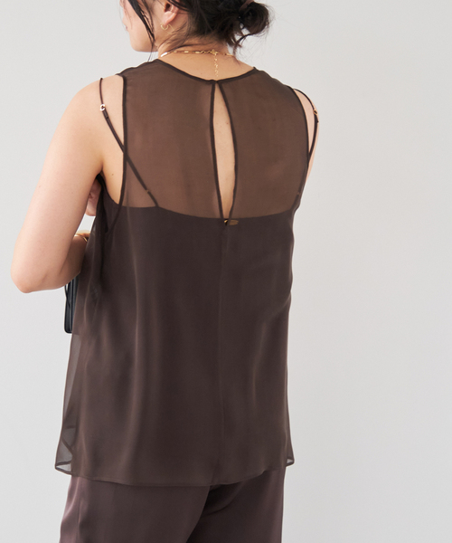 Deuxieme Classe(ドゥーズィエムクラス)の「SILK SHEER キャミタンク(タンクトップ・レディース・ブラウン・FREE)」の5枚目の写真