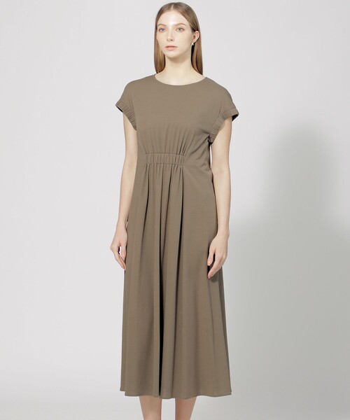 【セール】【EPOCA STORIA】 ドライスムース ギャザードレス 《WEB＆EPOCA THE SHOP店舗限定》（ワンピース）｜EPOCA（エポカ）