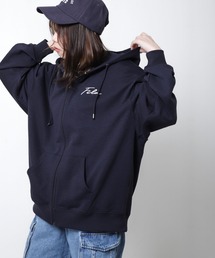 【FILA】 【別注】 ワンポイント ロゴ 刺繍 裏毛 長袖 ジップパーカー