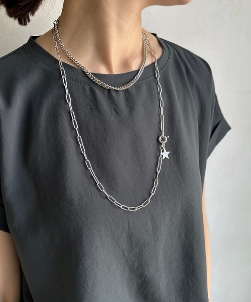 DouDou(ドゥドゥ)の「スターチャームマルチチェーンネックレス(ネックレス・レディース・シルバー/ゴールド・FREE)」の13枚目の写真