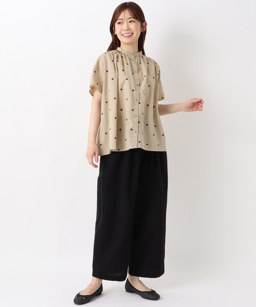 one'sterrace(ワンズテラス)の「綿麻ドット刺繍 前開きブラウス(シャツ/ブラウス・レディース・ベージュ系8/アイボリー系8・02)」の13枚目の写真
