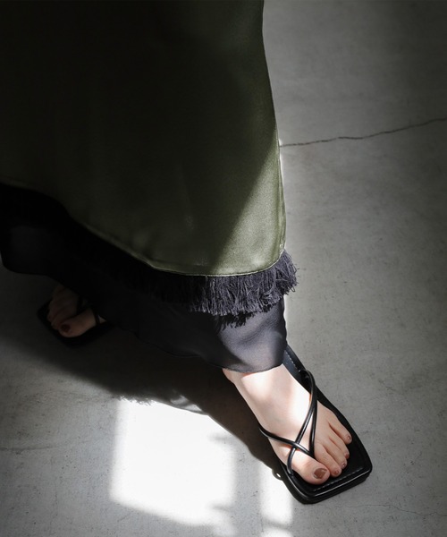 select MOCA（セレクトモカ）の「裾シアーフリンジスカート（スカート・レディース・カーキ/ベージュ・MEDIUM/LARGE）」の18枚目の写真