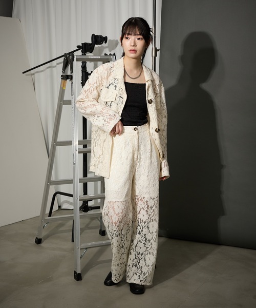 Ellno de Mavie(エルノデメヴィ)の「レースパンツ/SET UP対応(その他パンツ・レディース・アイボリー/ブラック・FREE)」の6枚目の写真