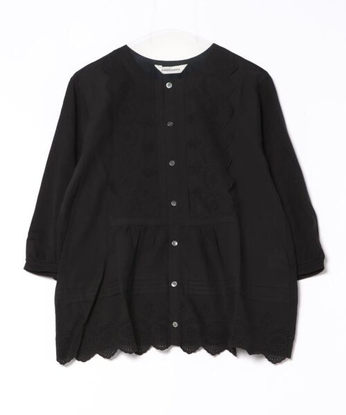 SUPER HAKKA（スーパーハッカ）の「エンブロイダリーレース×天竺ブラウスカーディガン（カーディガン/ボレロ・レディース・オレンジ/オフホワイト/ブラック・FREE）」の3枚目の写真