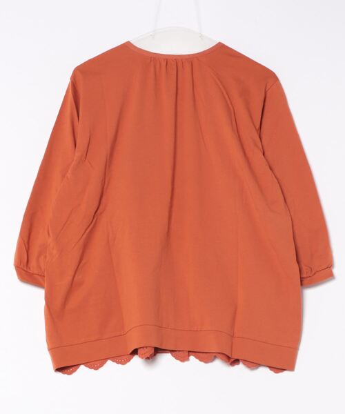 SUPER HAKKA（スーパーハッカ）の「エンブロイダリーレース×天竺ブラウスカーディガン（カーディガン/ボレロ・レディース・オレンジ/オフホワイト/ブラック・FREE）」の4枚目の写真
