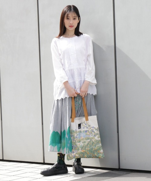 SUPER HAKKA（スーパーハッカ）の「エンブロイダリーレース×天竺ブラウスカーディガン（カーディガン/ボレロ・レディース・オレンジ/オフホワイト/ブラック・FREE）」の9枚目の写真