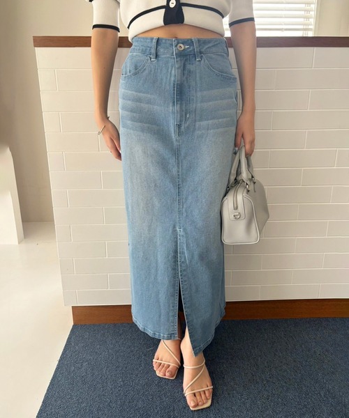 one after another NICE CLAUP(ワンアフターアナザーナイスクラップ)の「【OTONA NICE】ストレッチデニムスカート(デニムスカート・レディース・ブラック/ネイビー/ブルー・SMALL/MEDIUM/LARGE)」の7枚目の写真