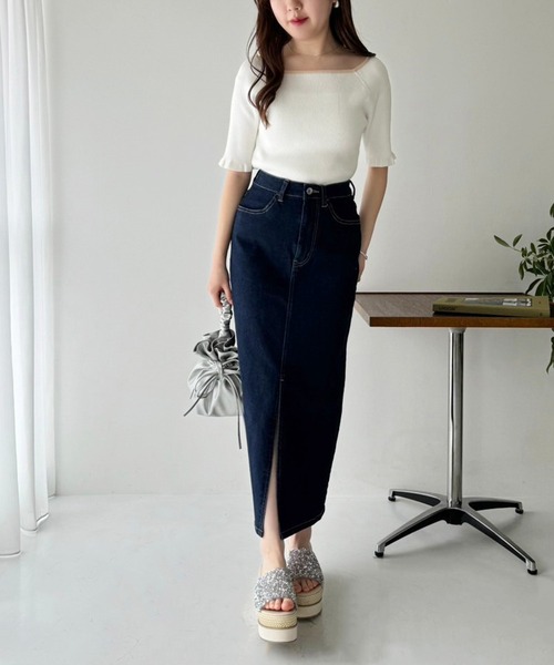 one after another NICE CLAUP(ワンアフターアナザーナイスクラップ)の「【OTONA NICE】ストレッチデニムスカート(デニムスカート・レディース・ブラック/ネイビー/ブルー・SMALL/MEDIUM/LARGE)」の20枚目の写真