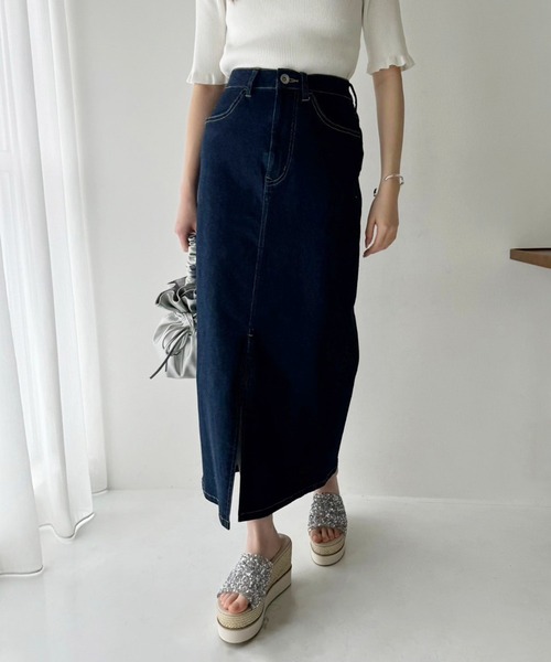 one after another NICE CLAUP(ワンアフターアナザーナイスクラップ)の「【OTONA NICE】ストレッチデニムスカート(デニムスカート・レディース・ブラック/ネイビー/ブルー・SMALL/MEDIUM/LARGE)」の12枚目の写真