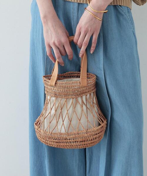 GALLEST（ギャレスト）の「◆【TARANGO】レザーハンドルかごバック（トートバッグ・レディース・ブラック/アイボリー・00）」の3枚目の写真