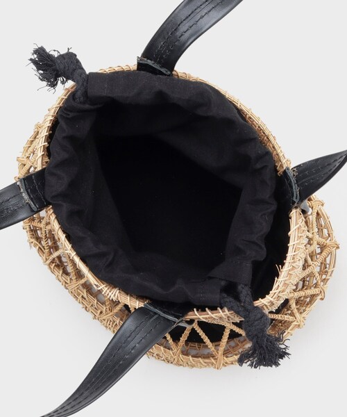 GALLEST（ギャレスト）の「◆【TARANGO】レザーハンドルかごバック（トートバッグ・レディース・ブラック/アイボリー・00）」の9枚目の写真