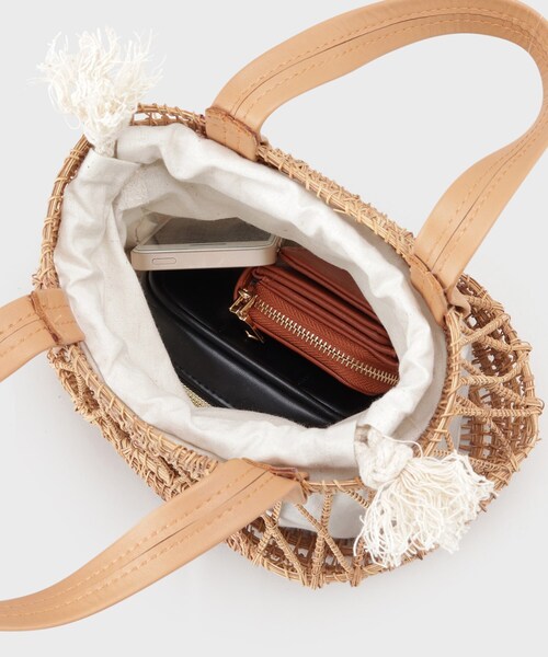 GALLEST（ギャレスト）の「◆【TARANGO】レザーハンドルかごバック（トートバッグ・レディース・ブラック/アイボリー・00）」の10枚目の写真