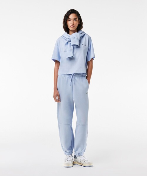 LACOSTE(ラコステ)の「ルネ・ラコステシグネチャー ワイド&クロップド丈Tシャツ(Tシャツ/カットソー・レディース・ライトブルー/ダークグリーン・34/36/38/40)」の5枚目の写真
