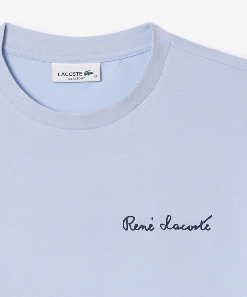 LACOSTE(ラコステ)の「ルネ・ラコステシグネチャー ワイド&クロップド丈Tシャツ(Tシャツ/カットソー・レディース・ライトブルー/ダークグリーン・34/36/38/40)」の8枚目の写真