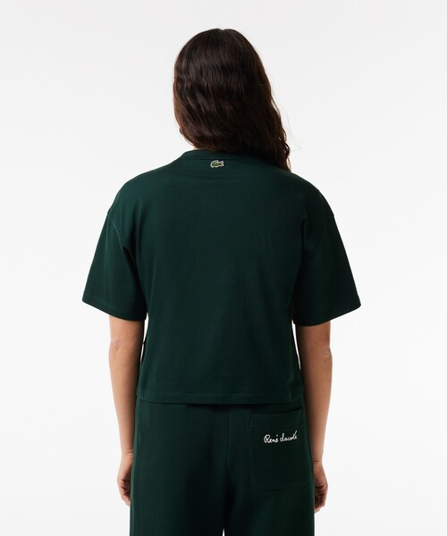LACOSTE(ラコステ)の「ルネ・ラコステシグネチャー ワイド&クロップド丈Tシャツ(Tシャツ/カットソー・レディース・ライトブルー/ダークグリーン・34/36/38/40)」の12枚目の写真