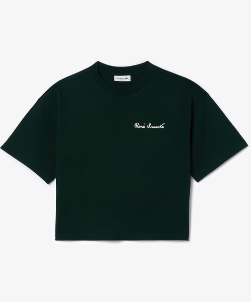 LACOSTE(ラコステ)の「ルネ・ラコステシグネチャー ワイド&クロップド丈Tシャツ(Tシャツ/カットソー・レディース・ライトブルー/ダークグリーン・34/36/38/40)」の13枚目の写真