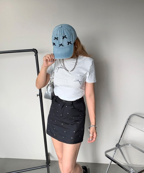 non-hedge(ノンヘッジ)の「ストーンミニスカート(スカート・レディース・ブラック/グレー・M/S)」の4枚目の写真
