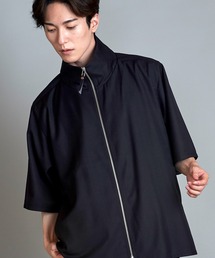 【NO ID.】Stand Collar Half Sleeve Zip Shirt / スタンド カラー ハーフ スリーブ ジップ シャツ