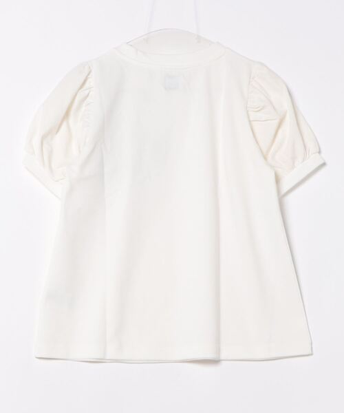 M y u(ミュー)の「リボンパフスリーブTシャツ(Tシャツ/カットソー・レディース・ホワイト/ブラック・MEDIUM/LARGE)」の17枚目の写真