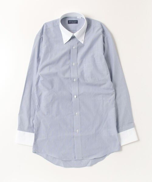 TOKYO SHIRTS(トウキョウシャツ)の「形態安定ノーアイロン ボタンダウン 長袖ビジネスワイシャツ(ビジネスシャツ・メンズ・ネイビー・首回り41cm-裄丈86cm/首回り42cm-裄丈82cm/首回り42cm-裄丈86cm/首回り43cm-裄丈86cm/首回り39cm-裄丈80cm/首回り39cm-裄丈84cm/首回り41cm-裄丈82cm/首回り37cm-裄丈80cm/首回り43cm-裄丈82cm)」の2枚目の写真