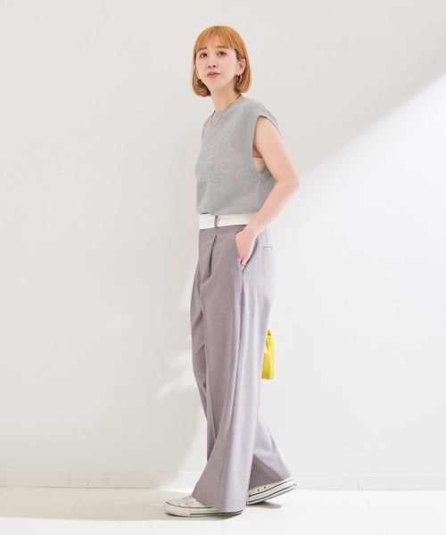 B.C STOCK（ベーセーストック）の「メッシュロゴニットプルオーバー（ニット/セーター・レディース・グリーン/グレー/アイボリー・FREE）」の18枚目の写真