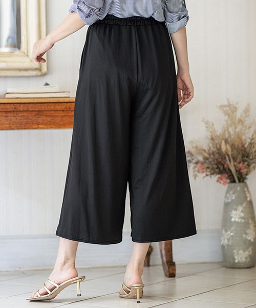 BELLUNA PLUS(ベルーナ)の「ヒンヤリ冷感イージーガウチョパンツ52丈(その他パンツ・レディース・ストライプ/ドット/ベージュ系/ブラック/ネイビー系・MEDIUM/LARGE/X-LARGE/SMALL)」の7枚目の写真