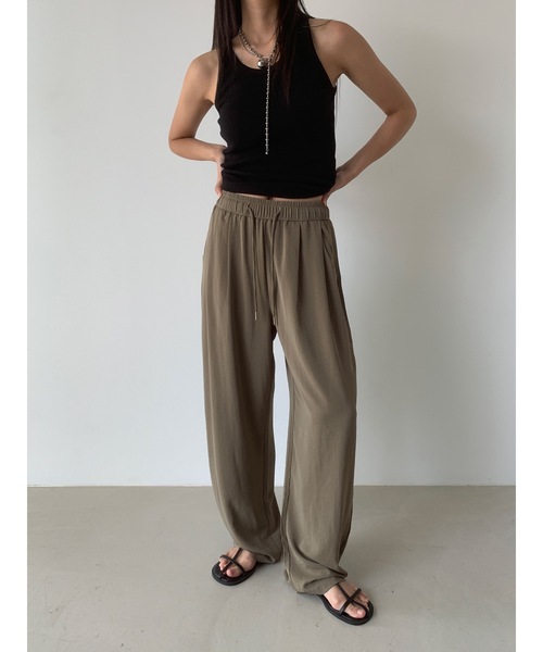 Didot.showroom（ディドット ショールーム）の「タックワイドリラックスパンツ（スウェットパンツ・レディース・アイボリー/ブラック/ベージュ・FREE）」の11枚目の写真