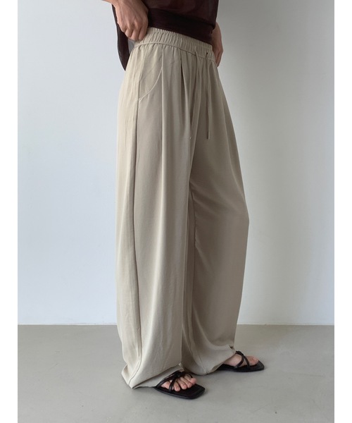 Didot.showroom（ディドット ショールーム）の「タックワイドリラックスパンツ（スウェットパンツ・レディース・アイボリー/ブラック/ベージュ・FREE）」の19枚目の写真