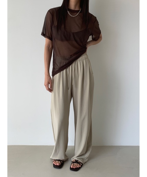 Didot.showroom（ディドット ショールーム）の「タックワイドリラックスパンツ（スウェットパンツ・レディース・アイボリー/ブラック/ベージュ・FREE）」の18枚目の写真