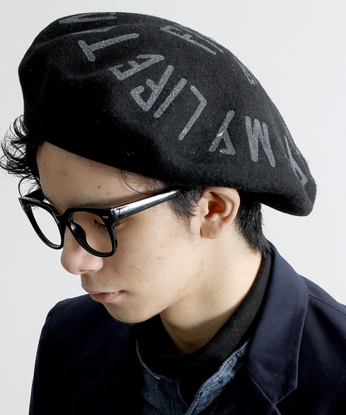 WEGO（ウィゴー）の「WEGO/プリントビッグベレー帽（ハンチング/ベレー帽・メンズ・カーキ/杢グレー/ブラック・FREE）」の2枚目の写真