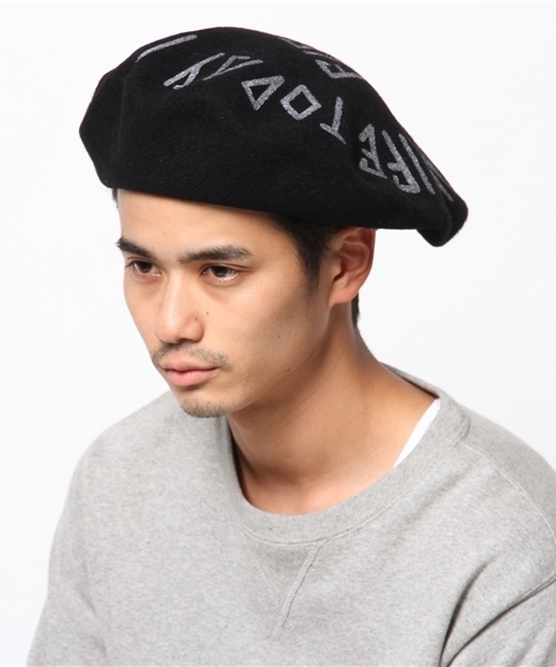 WEGO（ウィゴー）の「WEGO/プリントビッグベレー帽（ハンチング/ベレー帽・メンズ・カーキ/杢グレー/ブラック・FREE）」の4枚目の写真