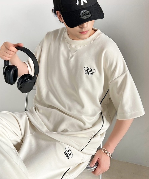 classicalelf（クラシカルエルフ）の「大人スポーティー。サイド切替ダンボールスウェットパンツ（セットアップ可能イージーパンツ）（スウェットパンツ・レディース・ホワイト系その他/ブラック・X-LARGE/SMALL/MEDIUM/LARGE）」の13枚目の写真