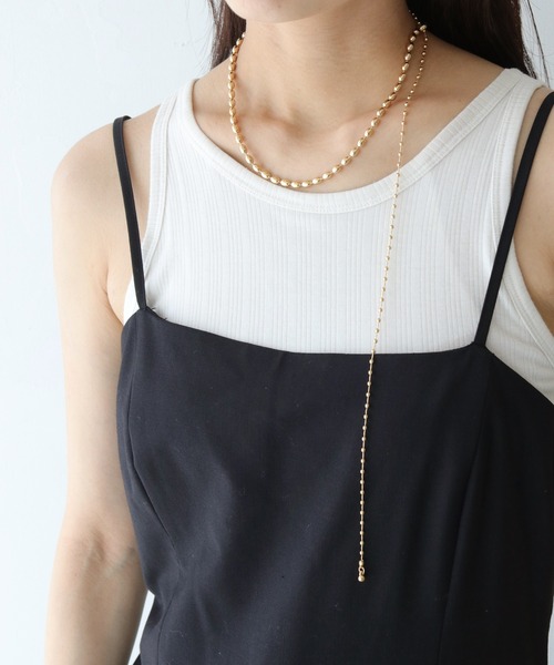 cheriella（シェリエラ）の「【cheriella】3WAYボールチェーンタイネックレス 3-WAY BALL CHAIN TIE NECKLACE（ネックレス・レディース・ゴールド/シルバー・FREE）」の17枚目の写真