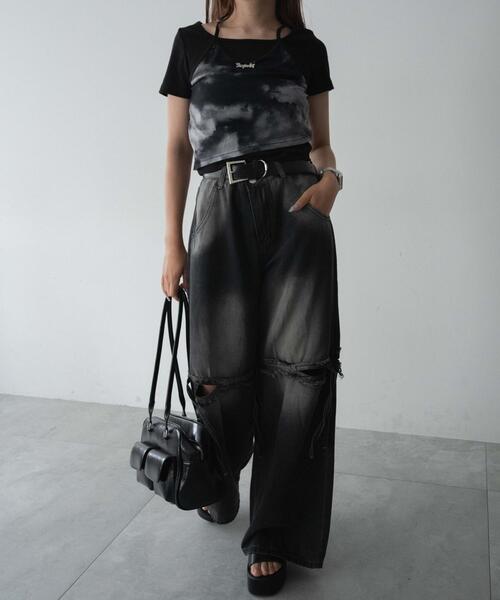 dispark（ディスパーク）の「DISPARK/ブローチ付きタイダイアンサンブルT（アンサンブル・レディース・ブラック/カーキ・FREE）」の22枚目の写真