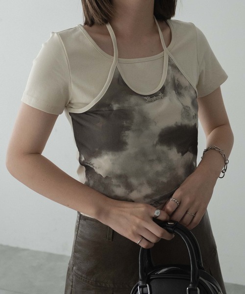 dispark（ディスパーク）の「DISPARK/ブローチ付きタイダイアンサンブルT（アンサンブル・レディース・ブラック/カーキ・FREE）」の8枚目の写真