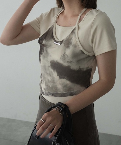 dispark（ディスパーク）の「DISPARK/ブローチ付きタイダイアンサンブルT（アンサンブル・レディース・ブラック/カーキ・FREE）」の9枚目の写真