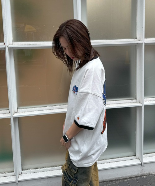 #MEMORY(メモリー)の「【MEMORY】オバケ リンガーネックTシャツ / Ghost Ringer Neck T-Shirt(Tシャツ/カットソー・メンズ・ホワイト/ブラック・FREE)」の6枚目の写真