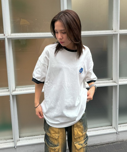 #MEMORY(メモリー)の「【MEMORY】オバケ リンガーネックTシャツ / Ghost Ringer Neck T-Shirt(Tシャツ/カットソー・メンズ・ホワイト/ブラック・FREE)」の4枚目の写真